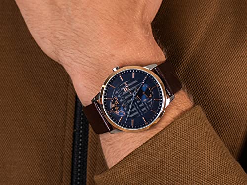  Shop Authentic Tommy Hilfiger Hunter Blue Dial Brown Leather Strap Watch for Men - 1791605 - Luxxuri
