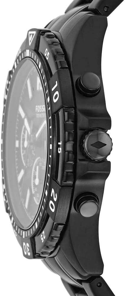  Shop Authentic Fossil Garrett Chronograph Black Dial Black Steel Strap Watch for Men - FS5773 - Luxxuri