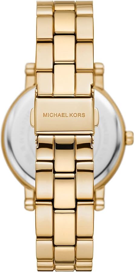 Shop Authentic Michael Kors Corey Three Hand Black Dial Gold Steel Strap Watch for Women - MK7345 - Luxxuri