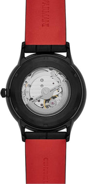  Shop Authentic Emporio Armani Meccanico Skeleton Black Dial Black Leather Strap Watch For Men - AR60046 - Luxxuri