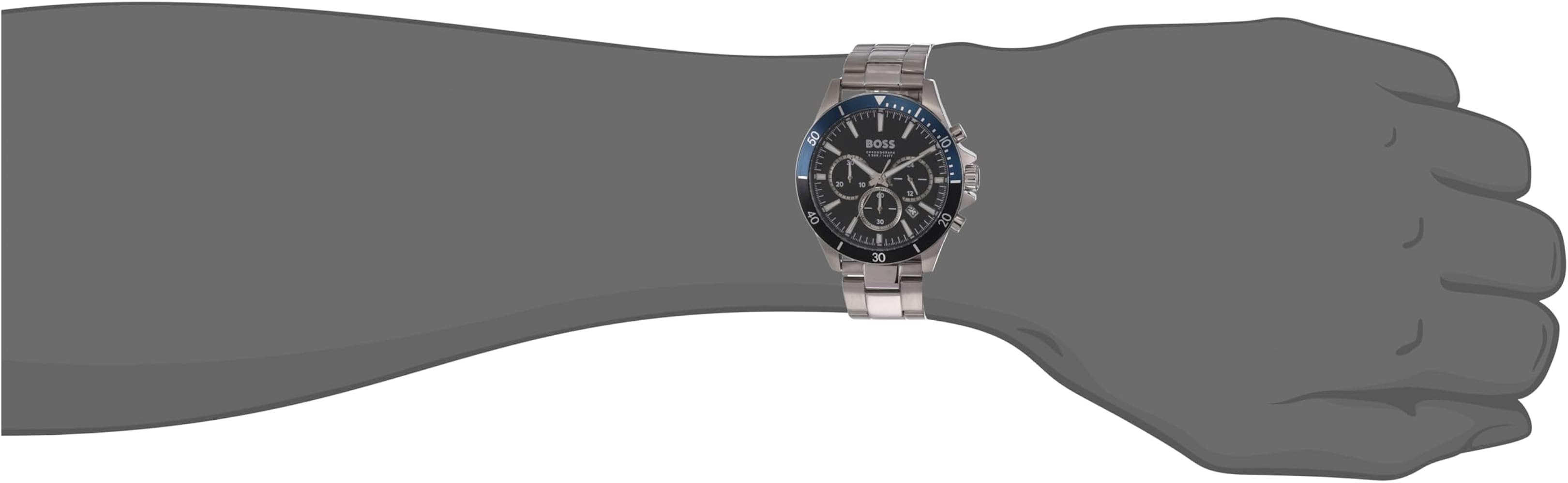  Shop Authentic Hugo Boss Troper Chronograph Black Dial Silver Steel Strap Watch For Men - 1514101 - Luxxuri