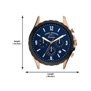  Shop Authentic Fossil Forrester Chronograph Blue Dial Blue Leather Strap Watch for Men - FS5814 - Luxxuri
