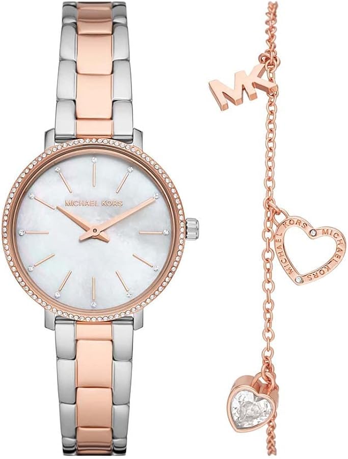 Shop Authentic Michael Kors Pyper Quartz Mother of Pearl White Dial Two Tone Steel Strap Watch For Women - MK1066 - Luxxuri