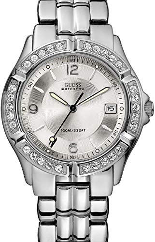 Shop Authentic Guess Water Pro Diamonds Silver Dial Silver Steel Strap Watch For Women - G75511M - Luxxuri