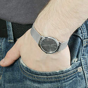  Shop Authentic Calvin Klein Minimal Grey Dial Silver Mesh Bracelet Watch for Men - K3M22124 - Luxxuri