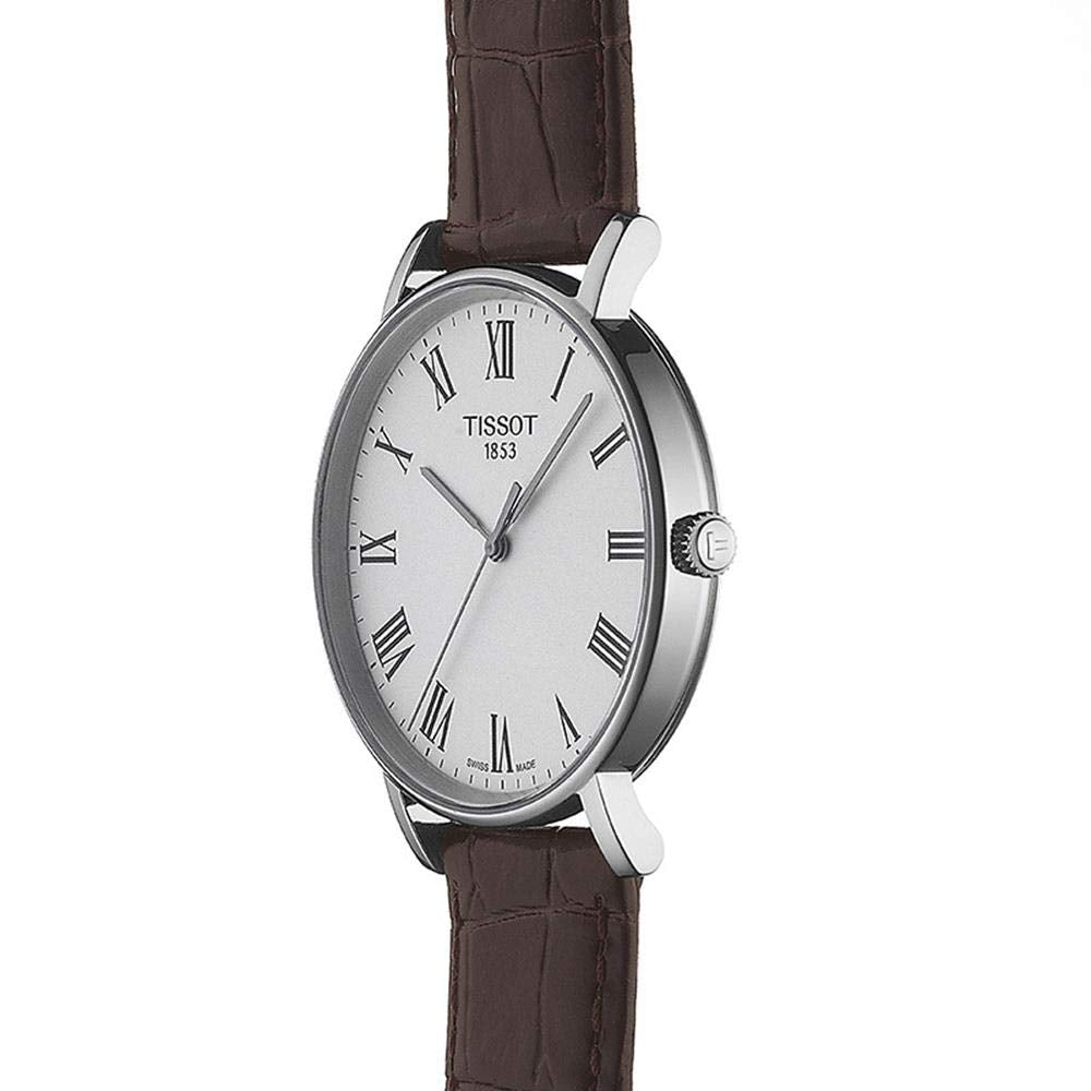  Shop Authentic Tissot T Classic Everytime White Dial Brown Leather Strap Watch For Men - T109.410.16.033.00 - Luxxuri