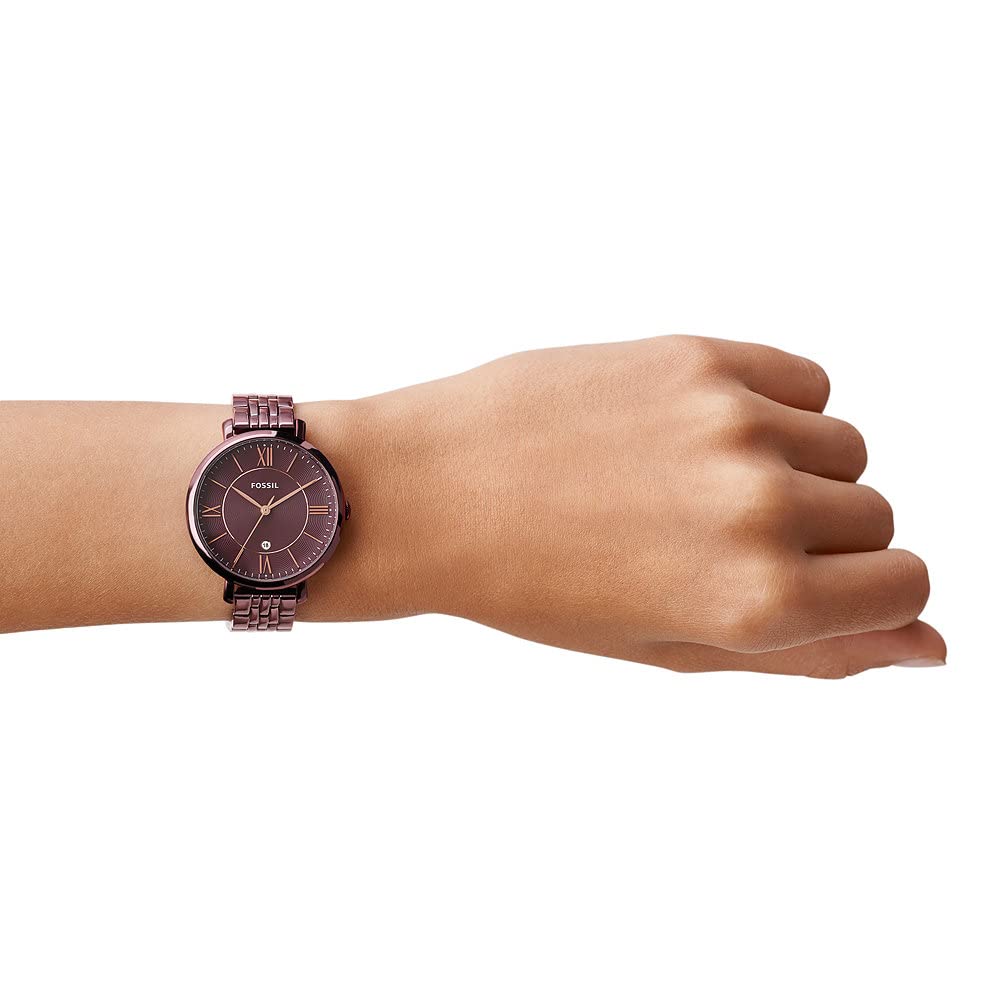  Shop Authentic Fossil Jacqueline Brown Dial Brown Steel Strap Watch for Women - ES4100 - Luxxuri