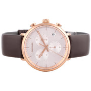  Shop Authentic Calvin Klein High Noon Silver Dial Brown Leather Strap Watch for Men - K8M276G6 - Luxxuri