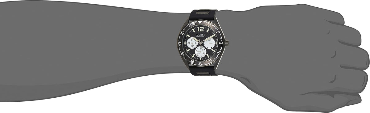  Shop Authentic Guess Odyssey Quartz Black Dial Black Silicone Strap Watch For Men - W1108G3 - Luxxuri