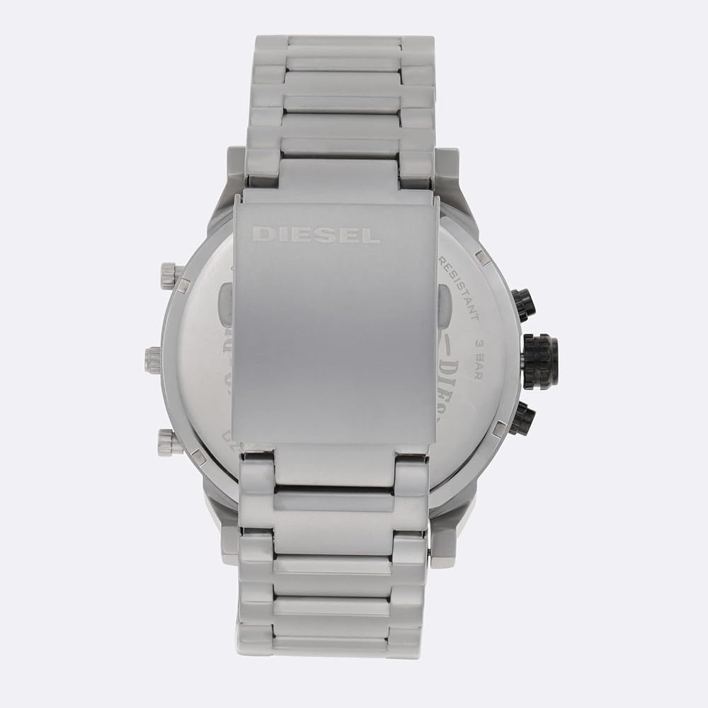  Shop Authentic Diesel Mr. Daddy Chronograph Silver Dial Silver Steel Strap Watch For Men - DZ7421 - Luxxuri