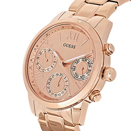  Shop Authentic Guess Mini Sunrise Chronograph Quartz Rose Gold Dial Rose Gold Steel Strap Watch For Women - W0448L3 - Luxxuri