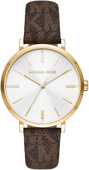  Shop Authentic Michael Kors Addyson Three-Hand Silver Dial Brown Leather Strap Watch for Women - MK2945 - Luxxuri
