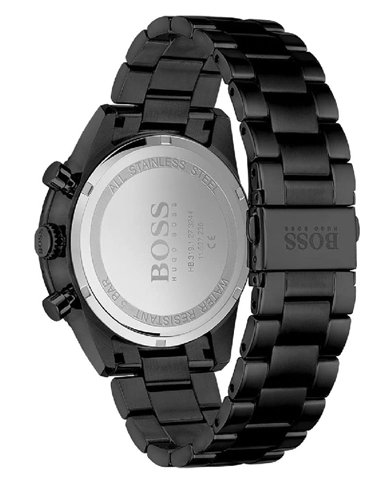  Shop Authentic Hugo Boss Pilot Edition Chronograph Black Dial Black Steel Strap Watch for Men - 1513854 - Luxxuri