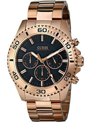  Shop Authentic Guess Chaser Chronograph Black Dial Rose Gold Steel Strap Watch for Men - W0170G3 - Luxxuri