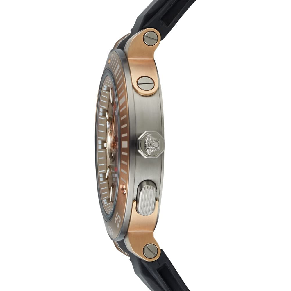  Shop Authentic Versace V Extreme Chronograph Brown Tone Dial Black Rubber Strap Watch for Men - VCN030017 - Luxxuri