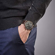  Shop Authentic Tommy Hilfiger Daniel Black Dial Brown Leather Strap Watch for Men - 1710379 - Luxxuri