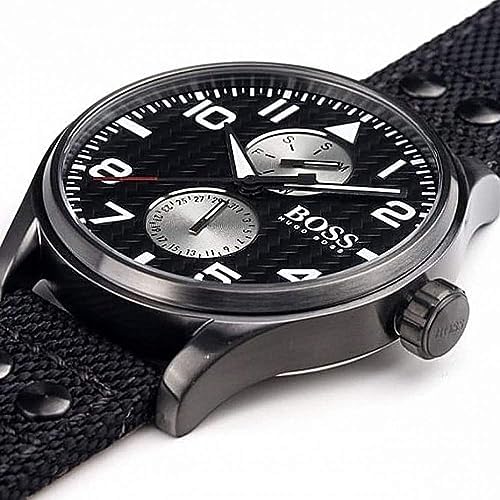  Shop Authentic Hugo Boss Aeroliner Maxx Quartz Black Dial Black Nylon Strap Watch For Men - HB1513086 - Luxxuri