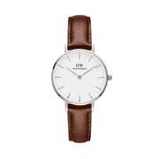  Shop Authentic Daniel Wellington Petite White Dial Brown Leather Strap Watch For Women - DW00100243 - Luxxuri
