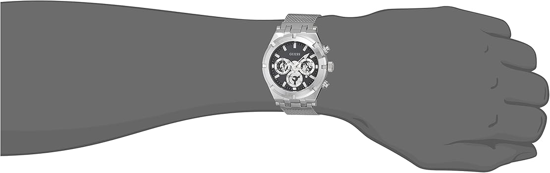  Shop Authentic Guess Continental Quartz Black Dial Silver Mesh Strap Watch For Men - GW0582G1 - Luxxuri