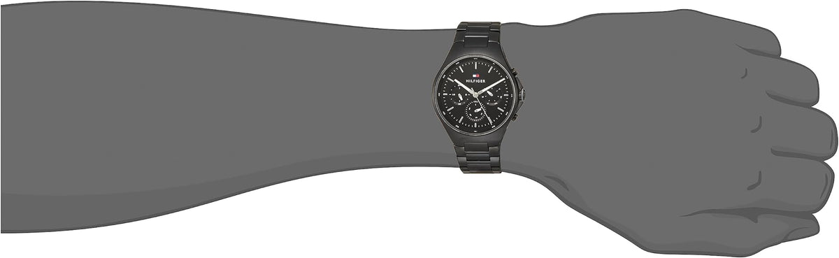  Shop Authentic Tommy Hilfiger Justin Chronograph Black Dial Black Steel Strap Watch For Men - 1792055 - Luxxuri