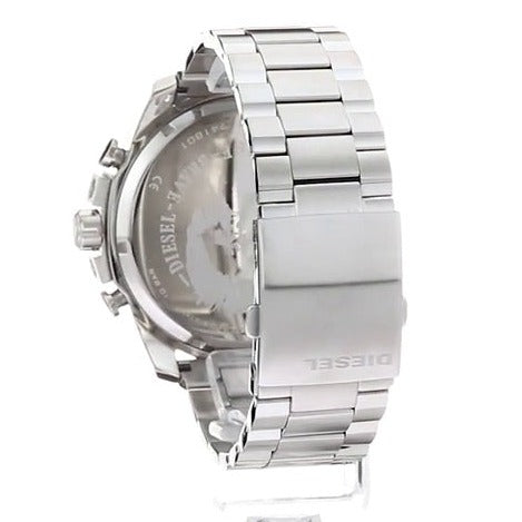  Shop Authentic Diesel Mega Chief Chronograph Silver Dial Silver Steel Strap Watch For Men - DZ4477 - Luxxuri