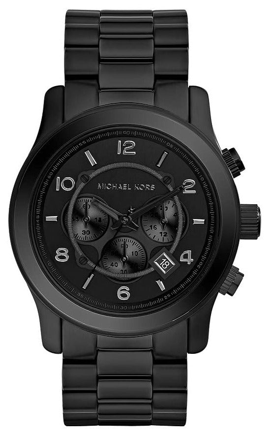  Shop Authentic Michael Kors Runway Chronograph Black Dial Black Steel Strap Watch for Men - MK8157 - Luxxuri