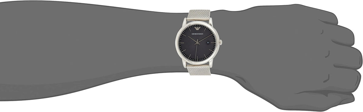  Shop Authentic Emporio Armani Luigi Quartz Grey Dial Silver Mesh Bracelet Watch For Men - AR11069 - Luxxuri
