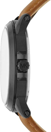  Shop Authentic Michael Kors Paxton Analog Black Dial Brown Rubber Strap Watch For Men - MK8502 - Luxxuri