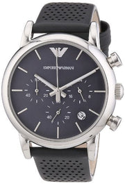  Shop Authentic Emporio Armani Luigi Chronograph Quartz Grey Dial Grey Leather Strap Watch For Men - AR1735 - Luxxuri