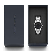  Shop Authentic Daniel Wellington Iconic Link Black Dial Silver Steel Strap Watch For Women - DW00100206 - Luxxuri