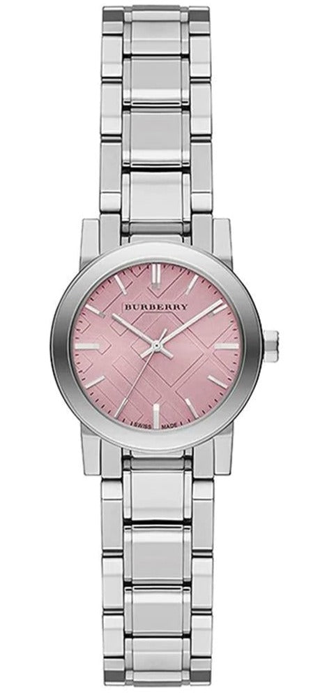  Shop Authentic Burberry The City Diamonds Pink Dial Silver Steel Strap Watch for Women - BU9231 - Luxxuri