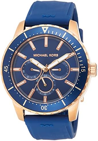  Shop Authentic Michael Kors Cunningham Multifunction Blue Dial Blue Rubber Strap Watch For Men - MK7163 - Luxxuri