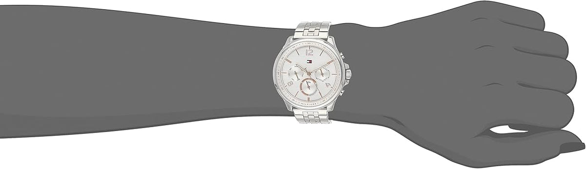  Shop Authentic Tommy Hilfiger Harper Chronograph White Dial Silver Steel Strap Watch For Women - 1782222 - Luxxuri
