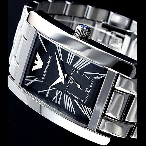  Shop Authentic Emporio Armani Classic Black Dial Silver Stainless Steel Strap Watch For Men - AR0156 - Luxxuri