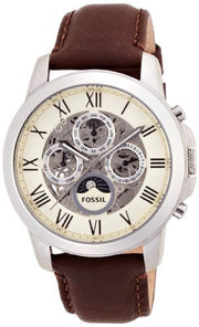  Shop Authentic Fossil Grant Automatic White Dial Brown Leather Strap Watch for Men -  ME3027 - Luxxuri