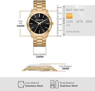  Shop Authentic Michael Kors Slim Runway Quartz Black Dial Gold Steel Strap Watch For Men - MK8621 - Luxxuri