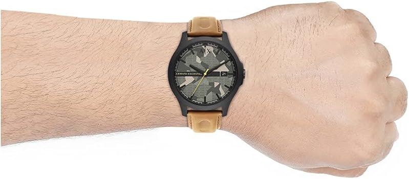 Shop Authentic Armani Exchange Hampton Chronograph Green Dial Brown Leather Strap Watch For Men - AX2412 - Luxxuri