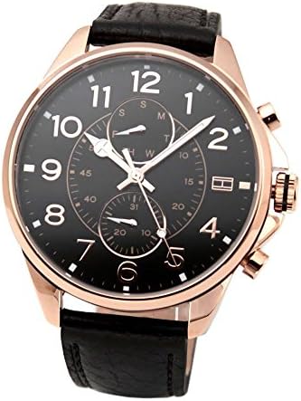  Shop Authentic Tommy Hilfiger Dean Chronograph Quartz Black Dial Black Leather Strap Watch for Men - 1791273 - Luxxuri