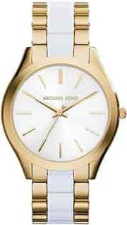  Shop Authentic Michael Kors Slim Runway Quartz White Dial Two Tone Steel Strap Watch For Women - MK4295 - Luxxuri