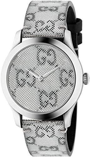  Shop Authentic Gucci G Timeless Quartz Grey Dial Grey Leather Strap Watch For Men - YA1264058 - Luxxuri