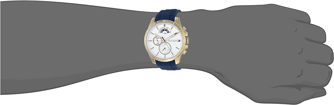  Shop Authentic Tommy Hilfiger Decker White Dial Blue Rubber Strap Watch for Men - 1791353 - Luxxuri