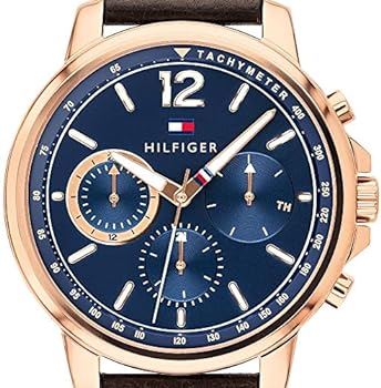  Shop Authentic Tommy Hilfiger London Chronograph Blue Dial Brown Leather Strap Watch for Men - 1791532 - Luxxuri
