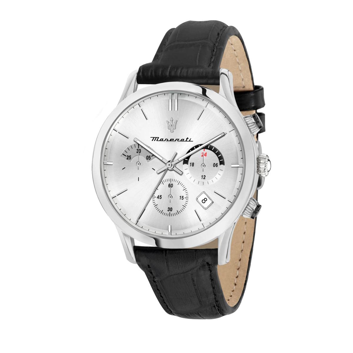  Shop Authentic Maserati Ricordo Silver Dial Black Leather Strap Watch For Men - R8871633001 - Luxxuri