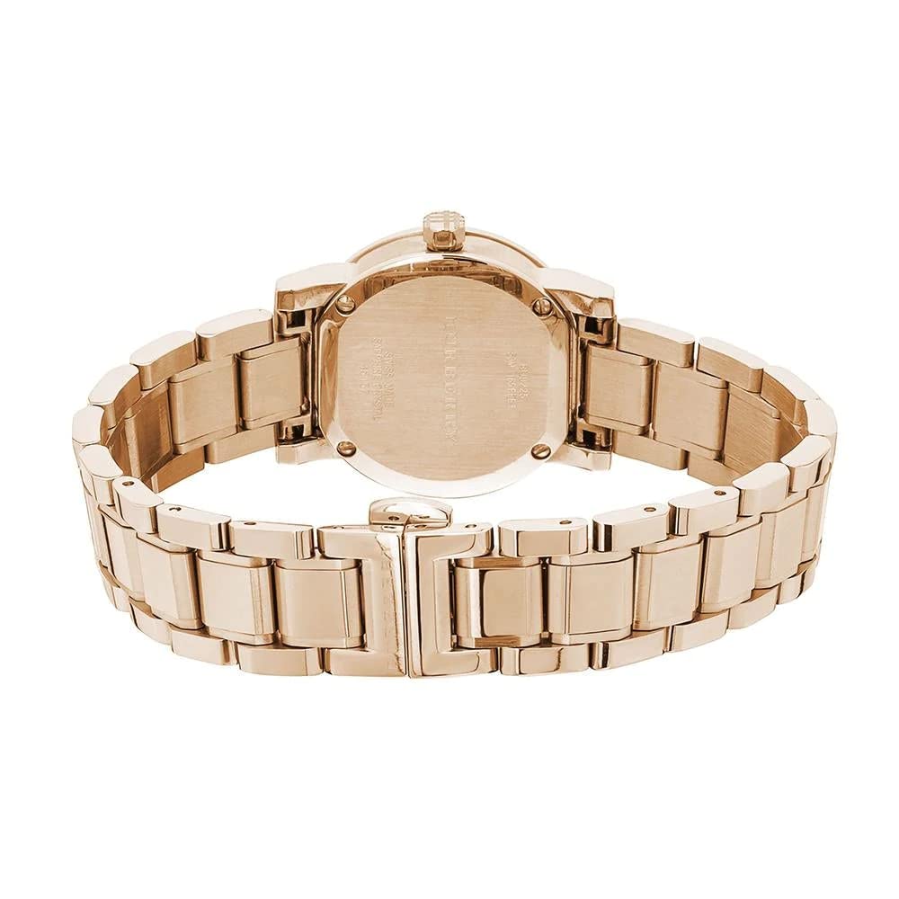  Shop Authentic Burberry The City Diamonds Rose Dial Rose Gold Steel Strap Watch for Women - BU9225 - Luxxuri