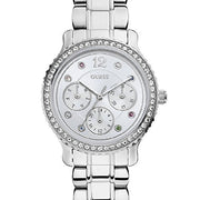  Shop Authentic Guess Enchanting Diamonds Silver Dial Silver Steel Strap Watch for Women - W0305L1 - Luxxuri