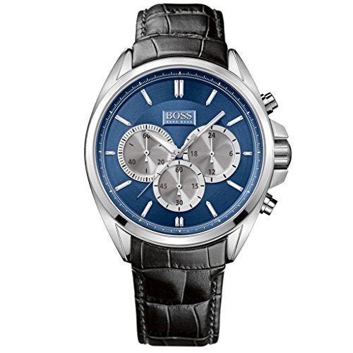  Shop Authentic Hugo Boss Driver Blue Dial Black Leather Strap Watch for Men - 1512882 - Luxxuri