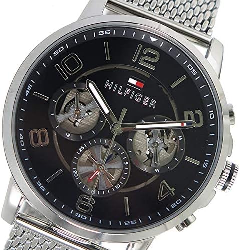  Shop Authentic Tommy Hilfiger Chronograph Black Dial Silver Mesh Bracelet Watch for Men - 1791292 - Luxxuri