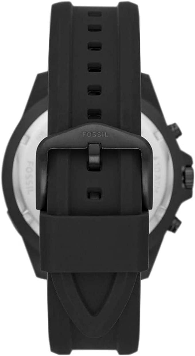  Shop Authentic Fossil Garrett Chronograph Blue Dial Black Rubber Strap Watch for Men - FS5695 - Luxxuri