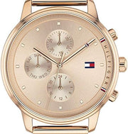  Shop Authentic Tommy Hilfiger Blake Chronograph Rose Gold Dial Rose Gold Mesh Bracelet Watch For Women - 1781907 - Luxxuri