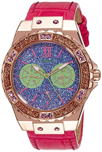  Shop Authentic Guess Limelight Quartz Multicolor Dial Red Leather Strap Watch For Women - W0775L4 - Luxxuri